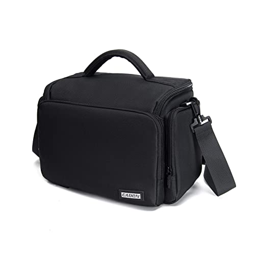 CADeN Compact Camera Shoulder Crossbody Bag Case Compatible for Nikon, Canon, Sony SLR/DSLR Mirrorless Cameras and Lenses Waterproof (1.0 L, Black) - color: Black, size: 1.0 L
