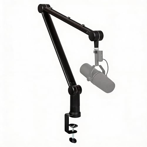 IXTECH Boom Arm - Adjustable 360° Rotatable Microphone Sturdy Stainless Steel Mic Desk, Table Stand Foldable Scissor Stable Mount Arms for Radio Studio, Podcast, Gaming - color: HERO