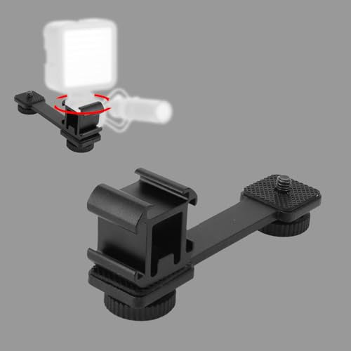 3 Port Cold Shoe Mount Plate, Adapter Bracket for Camera Microphone LED Light for Zhiyun Smooth 4 DJI Osmo Pocket Osmo Aluminum Alloy Triple Stabilizer Extension
