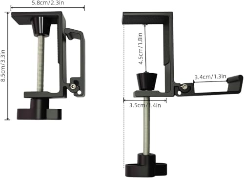 Aluminum Alloy Foldable Headphone Stand for Desk , Headphone Holder - Headset Stand Hook Mount, PC Gaming Headset Holder Under Desk Clamp for Office, Computer, Student Class Table, Handmade Table - color: Milky White