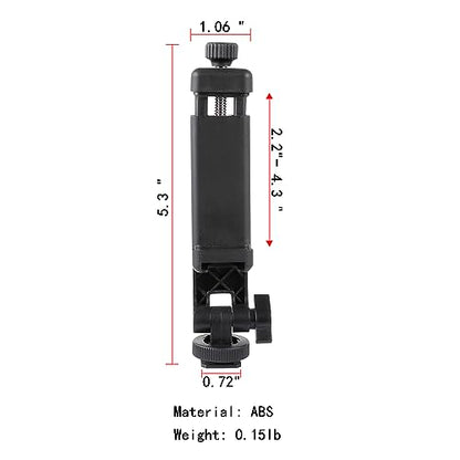 Multifunctional Universal Cell Phone Tripod Mount Adapter 360 Rotation Camera Hot Shoe Phone Holder Compatible with Canon Nikon Sony DSLR