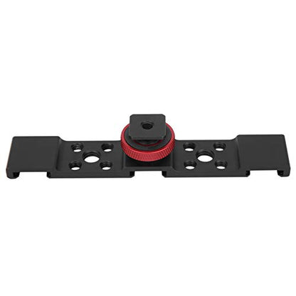 3 in 1 Hot Shoe Mount Adapter, Camera Hot Shoe Bracket with Multiple Screw Holes, Aluminum Alloy Extension Bar for Camera Mobile Phone Rabbit Cage (Black) - color: Black