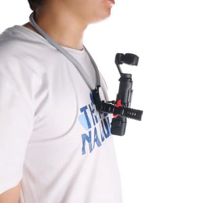 Camera Neck Strap Bracket for Insta360 Luna Ultra, First-Person Chest Strap Camera Neck Mount with Dual Cold Shoe Mount for POV/Vlog Selfie Video Recording