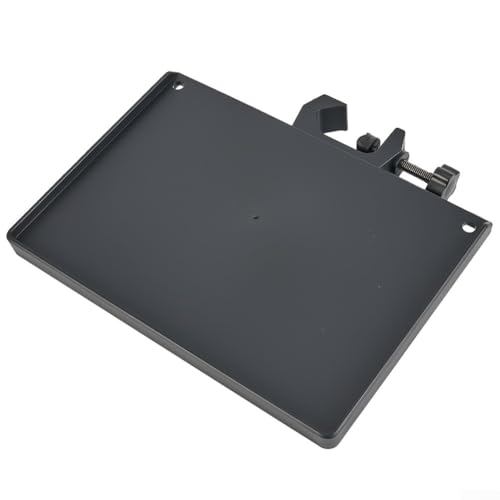 Microphone Stand Soundcard Tray, Plastic Sound Card Tray Mount Clamp on Rod Holders for Live Streaming, Recording, Black(M) - size: M