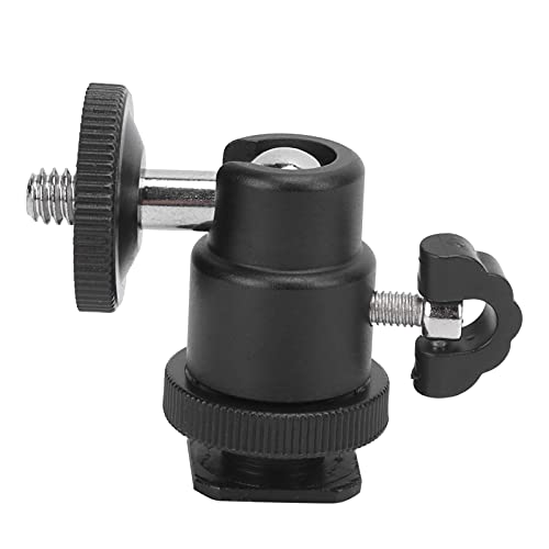 Mini Ball Head 360 Degree Panoramic Tripod Head with 1/4' Screw & Cold Shoe, All Metal Camera Mount Adapter for DSLR, Monopod, Light Holder, Action Cam, Smartphone