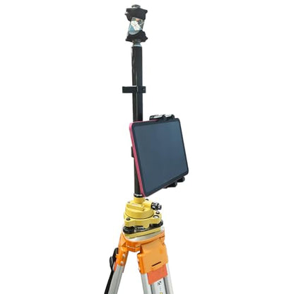 Universal Clamp-On Tablet & Phone Mount Holder for Surveying Pole Tripod, Boat Rail, Bike Handlebar, Treadmill & Microphone Stand, for iPad Pro, iPhone & More (Clamp on Holder with 1/4-5/8 Adapter)
