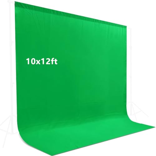 10X12ft Green Screen Backdrop for Photography, LCUIRC Chromakey Polyester Collapsible Greenscreen Background for Streaming, Photography, Zoom Meeting, Video Editing, Podcasting - color: 10x12ft Green