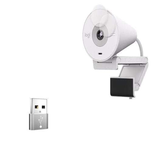 BoxWave Adapter Compatible with Logitech Brio 300 - USB-A to C PortChanger (5-Pack), Type-C OTG Convert Charging Data Adapter - Metallic Silver
