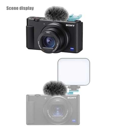 (2 Pack) Cold Shoe Adapter for Sony ZV-1,ZV-1 II,ZV-1F,ZV-E10,ZV-E1M2/ZV-E1 | Can be equipped with a mic and a fill light,for vlogging;fur reduces wind noise,Weighs as little as 6g,Non-slip,plug and play