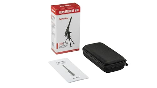 Superlux ECM999U USB Measurement Microphone Set, Omni Free-Field Condenser Mic for Room Acoustic Analysis, Speaker Testing, Measurement & Recording, USB-C Plug-and-Play, 24-Bit/48kHz, Win/Mac - style: USB