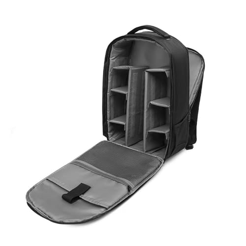 Waterproof SLR/DSLR Camera Backpack Shoulder Bag Travel Case For Canon Nikon Sony Digital Lens (Large, Grey) - color: Grey, size: Large