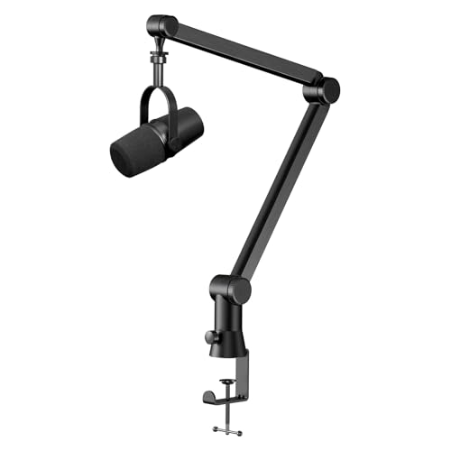 Mic Boom Arm Stand Compatible with Shure SM7B, MV7, Blue Yeti Mic, Fifine microphone, HyperX QuadCast Mic and Most Microphones, Premium Microphone Arm by YOUSHARES - color: Boom Arm for Microphone