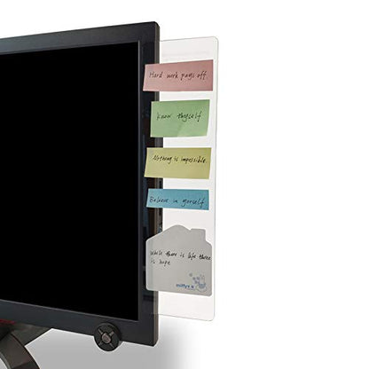 MINSA Fashion Multifunction Utility Acrylic Transparent Computer Monitors Side Panel/Memo Pads/Message Boards/Sticky Boards for Computer Screen, 1 Set (Left & Right) (Transparent) - color: Monitor Memo Board 2