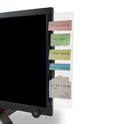 MINSA Fashion Multifunction Utility Acrylic Transparent Computer Monitors Side Panel/Memo Pads/Message Boards/Sticky Boards for Computer Screen, 1 Set (Left & Right) (Transparent) - color: Monitor Memo Board 2