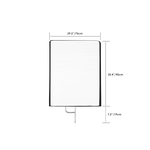 Photography Light Reflector Flag Kit, 30x35inches/75x90cm, 4-in-1 Gold/Silver/Black/White Diffuser and Translucent Diffuser, Foldable Stainless Steel Frame
