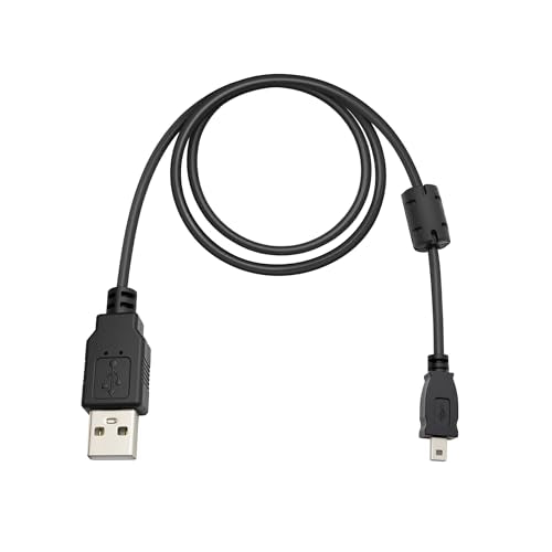 Replacement USB 2.0 to Mini USB 5-Pin Cable Suitable for Nikon, Canon, Sony, GoPro Hero 3/3+/4, Compatible with DSLR Cameras, External Devices, High-Speed Transfer & Charging, 59”