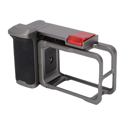 Fockety Action Camera Cage, Protective Frame Metal Video Rig with Cold Shoe, Shutter with Mic Handle Grip Magnetic Adapter Mount Protective Cage for 5 4 3 Pro Action Camera