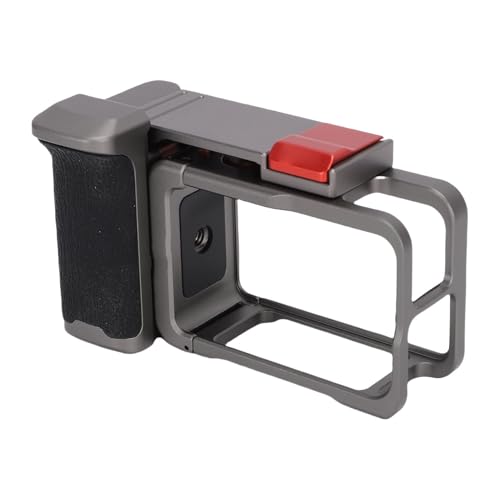 Fockety Action Camera Cage, Protective Frame Metal Video Rig with Cold Shoe, Shutter with Mic Handle Grip Magnetic Adapter Mount Protective Cage for 5 4 3 Pro Action Camera