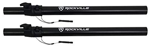 Rockville RVSM1 Pair of Near-Field Studio Monitor Stands, Adjustable Height 33-45in, Heavy-Duty Steel, EVA Foam Padding, Vibration Reduction, for Home Studio Musicians and Audio Engineers