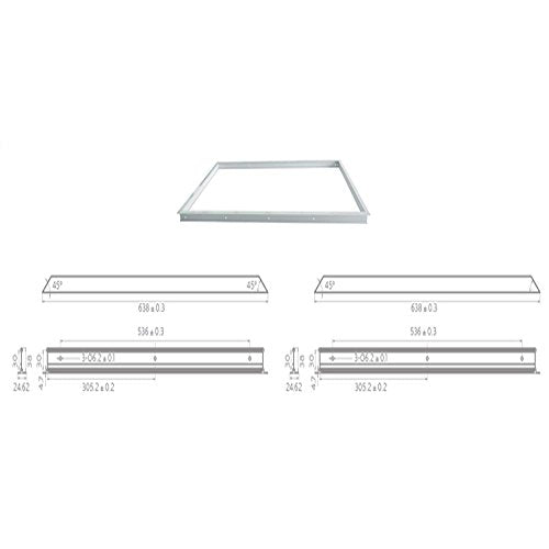 LUXRITE 2x2FT LED Panel Flange Kit, High Quality Aluminium Frame, Fits with Any Regular Size 2x2FT LED Panel - size: 2x2 FT