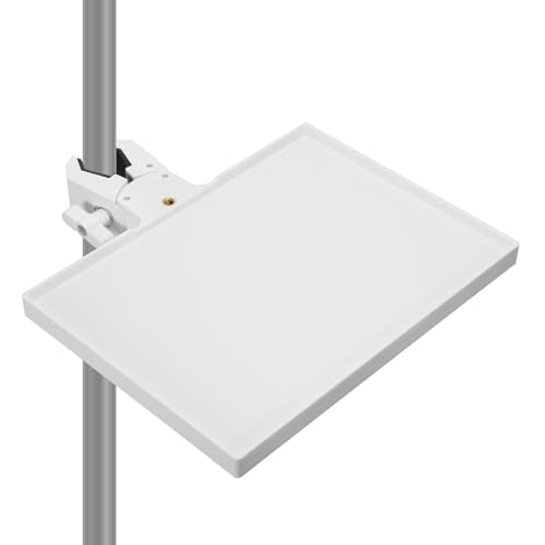 Microphones Sound Card Stand Tray for Music Interfaces Accessories with Strong Clamp Fit for 13-47mm Tube ABS Build - color: White
