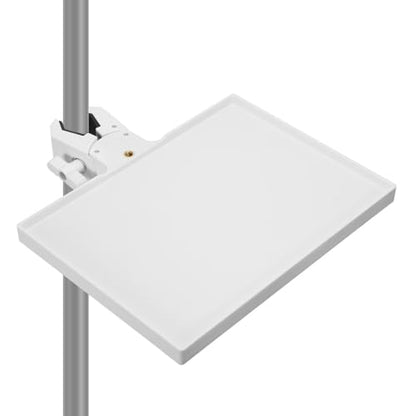Microphones Sound Card Stand Tray for Music Interfaces Accessories with Strong Clamp Fit for 13-47mm Tube ABS Build - color: White