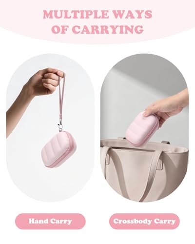 Digital Camera Case Compatible with CAMKORY DC403/ KODAK PIXPRO FZ55/ FZ45/ STUOGYUM DC402-AF, Small Hard Shell Bag with SD Card Storage for Travel (Pink) - color: Pink