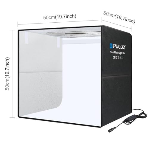 20"/50cm Light Box, PULUZ Large Photo Studio Shooting Tent 200 LED Light CRI≥90 12 Colors Backgrounds Professional Dimmable Photo Booth Product Photography 20x20 inch Light Box Photography - size: 20"/50cm Light Box