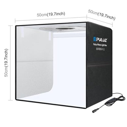 20"/50cm Light Box, PULUZ Large Photo Studio Shooting Tent 200 LED Light CRI≥90 12 Colors Backgrounds Professional Dimmable Photo Booth Product Photography 20x20 inch Light Box Photography - size: 20"/50cm Light Box