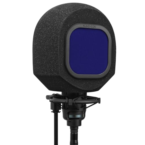 Soundbox Vocal Recording Isolation Booth | Portable Microphone Shield, Pop Filter for Studio-Quality Sound for Singing, Podcasting, Acoustic High-Density Foam Ball, Mic Soundproof Box (Royal Blue) - color: Royal Blue Pop Filter