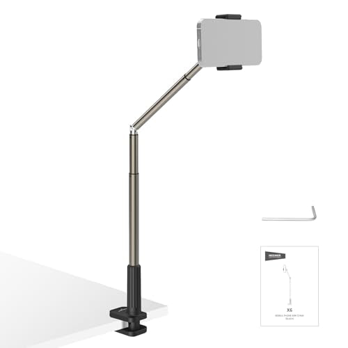 NEEWER Entry Level Version Phone Stand for Desk & Bed, 360° Adjustable Office Table Bedside Overhead Cell Phone Holder Mount Compatible with iPhone Samsung Android for Video Recording Filming, X6