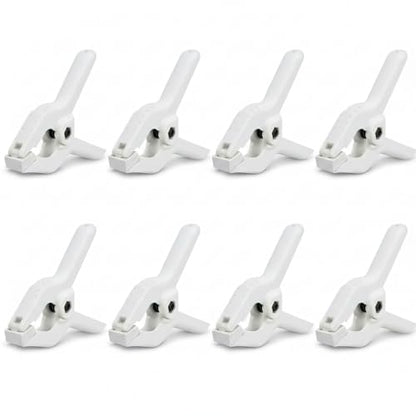 8 Pack 4.5 inch Plastic Spring Clamps, White Heavy Duty Spring Clips Clamps for Balloon Arch, Crafts, Backdrop Stand, Woodworking, Photography Studios, Home Improvement