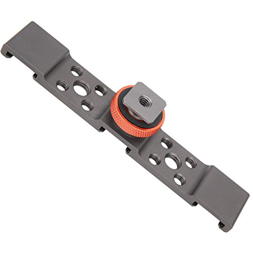 3 in 1 Hot Shoe Mount Adapter, Extension Bar Bracket Stand with 3pcs Hot Shoe Mount for Camera Mobile Phone Rabbit Cage (Gray) - color: Gray