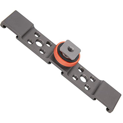 3 in 1 Hot Shoe Mount Adapter, Extension Bar Bracket Stand with 3pcs Hot Shoe Mount for Camera Mobile Phone Rabbit Cage (Gray) - color: Gray