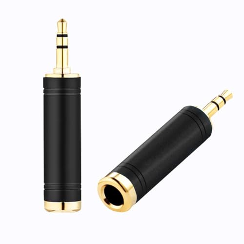 Tisino 1/4 to 3.5mm Stereo Adapter, 1/4 inch Female to 1/8 inch Male Mini Jack Aux Converter Headphone Adapter - Black, 1PCS - size: Adapter 1PCS