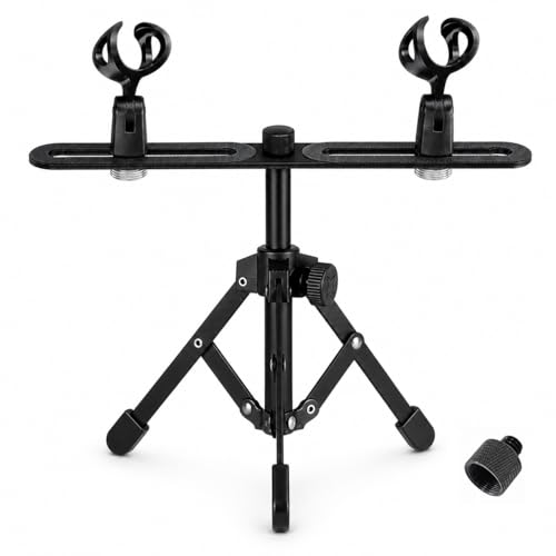 2 Mic Stereo Bar with Desktop Tripod Stand | Dual-microphone recording kit with 30cm stereo bar, desktop tripod, and adapter for XY, ORTF, and NOS recording.