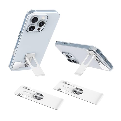 Phone Slim Stand Thin Kickstand, Ultra Thin Vertical Horizontal Universal Steel Metal Stable Mount Attachable Pocket Friendly Phone Holder for iPhone Samsung Phone Case (White 2-Pack) - color: White, size: 2-Pack