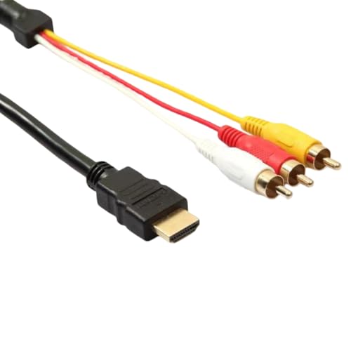 HDMI to RCA Cable Adapter RCA to HDMI Cable Male to 3RCA Converter Video Audio AV Cable Connector Adapter !Attention! NOT Convert Digital HDMI Signal to Analog RCA - Need an Active Converter Box