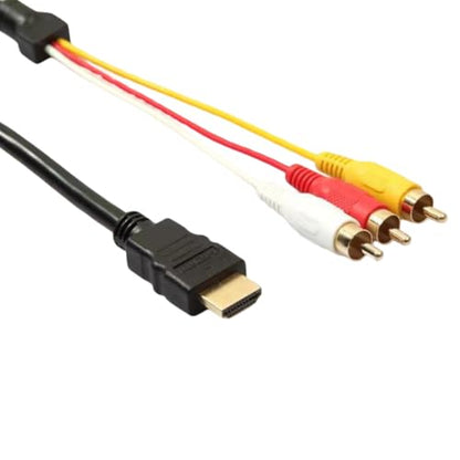 HDMI to RCA Cable Adapter RCA to HDMI Cable Male to 3RCA Converter Video Audio AV Cable Connector Adapter !Attention! NOT Convert Digital HDMI Signal to Analog RCA - Need an Active Converter Box