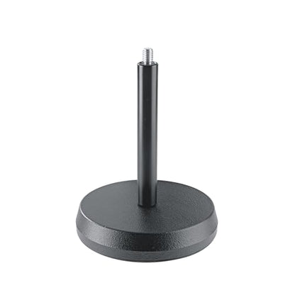 K&M König & Meyer 23200.500.55 Table Desktop Microphone Stand | Sound Absorbing Cast-Iron Round Base | Standard ⅝” Thread Connector | For Musicians, Podcasts, Home Studio | German Made | Black - EU Version - color: Black