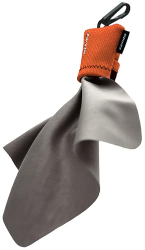 SPUDZ Ultra Microfiber Lens Cleaner with Closeable Bottom – Clip-On Pouch, Washable – for Binoculars, Scopes, Glasses, Screens | Ultra Blaze Orange, 6 x 6 Inch - color: Blaze Orange, size: 6 x 6 Inch