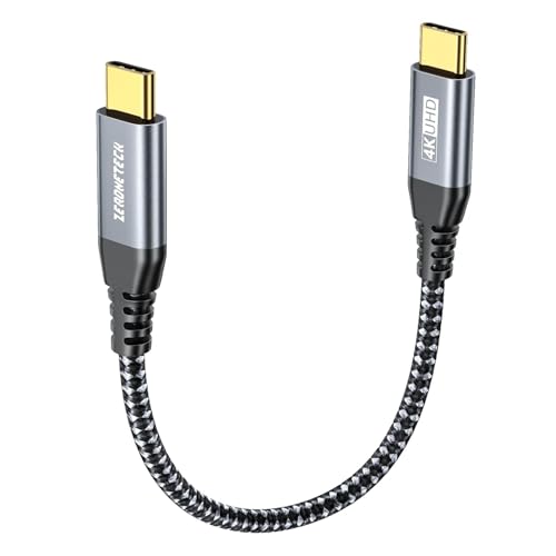 ZeroneTeck 6 Inch USB C Cable 0.5FT, USB C 3.2 Gen 2X2 Cable, 4K Monitor Video Output, 20Gbps High Speed Data Transfer, 100W Fast Charging, for iPhone 17, MacBook, Dell, LG, KYY, for Portable Monitor - color: Black, size: 0.5FT, style: Straight
