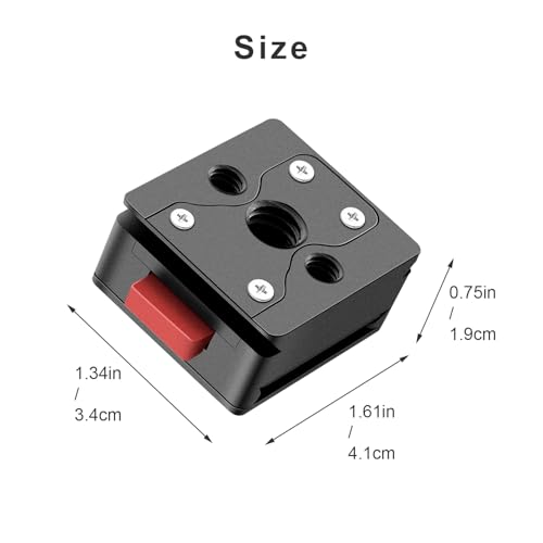 Fomito V-Lock Mount Base VK-09, Quick Release Plate with 1/4" and 3/8" Screw Holes, Arca Slot, CNC Aluminum Alloy, for Tripod, Stabilizer, Camera Cage, Black - color: Black, size: VK-09
