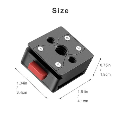 Fomito V-Lock Mount Base VK-09, Quick Release Plate with 1/4" and 3/8" Screw Holes, Arca Slot, CNC Aluminum Alloy, for Tripod, Stabilizer, Camera Cage, Black - color: Black, size: VK-09