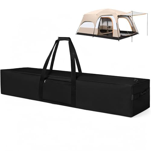 COOLBEBE 83" x 16" x 12" Extra Large Tent Storage Bag - 260L Heavy Duty Waterproof Duffle Bag for Tent Poles, Canopy, Hammock, Tripod, Fishing Gear, Sports Equipment & Outdoor Moving, Black - size: 83"x 16"x 12"