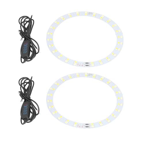 2PCS Rings Light, 3V‑5V LED Rings Light 10W Makeup Light USB Powered Rings Light Plate with Cold and Warm 2 Color Lighting for Daily Lighting