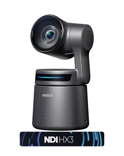 OBSBOT Tail Air NDI Streaming Camera 4K, AI Tracking PTZ Camera with Intelligent APP, Gesture Control, HDMI/USB-C/Wireless Webcam, Live Streaming Cameras (Tail Air (NDI Activated)) - size: Tail Air (NDI Activated)