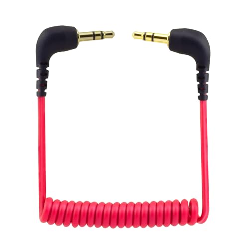 3.5mm to 3.5mm TRS to TRS Cable for Hollyland Lark M1/ M2 / MAX / 150 / M1 Duo/MAX Duo Wireless Mic to DSRL Cam Coiled Cord Adapter - color: 3.5MM to 3.5mm