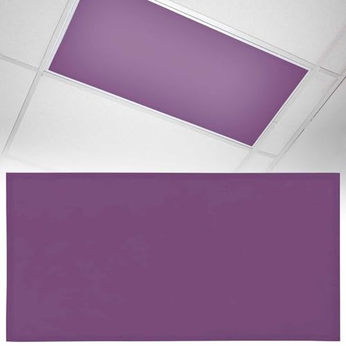 1 Pack Fluorescent Light Cover 4x2 Feet, Dark Purple Lights Filters Drop Fluorescent Lights Shade Panel, Farmhouse Solid Purple Color Modern Art Magnetic Ceiling Light Cover for Classroom Office - color: Dark Purple, size: 1 Piece
