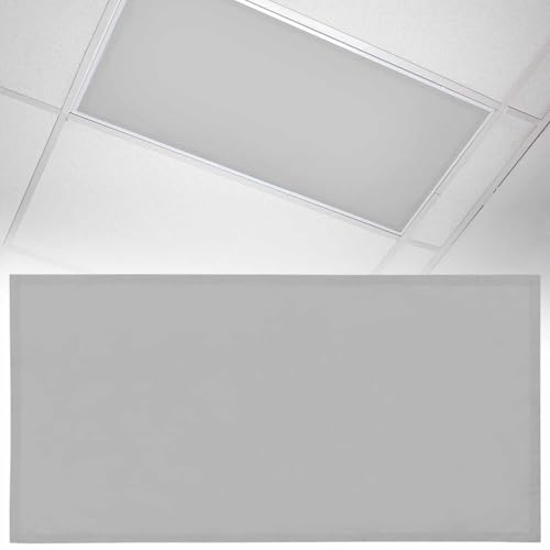 1 Pack Fluorescent Light Cover 4x2 Feet, Grey Lights Filters Drop Fluorescent Lights Shade Panel, Farmhouse Solid Gray Color Modern Art Magnetic Ceiling Light Cover for Classroom Office - color: Gray, size: 1 Piece